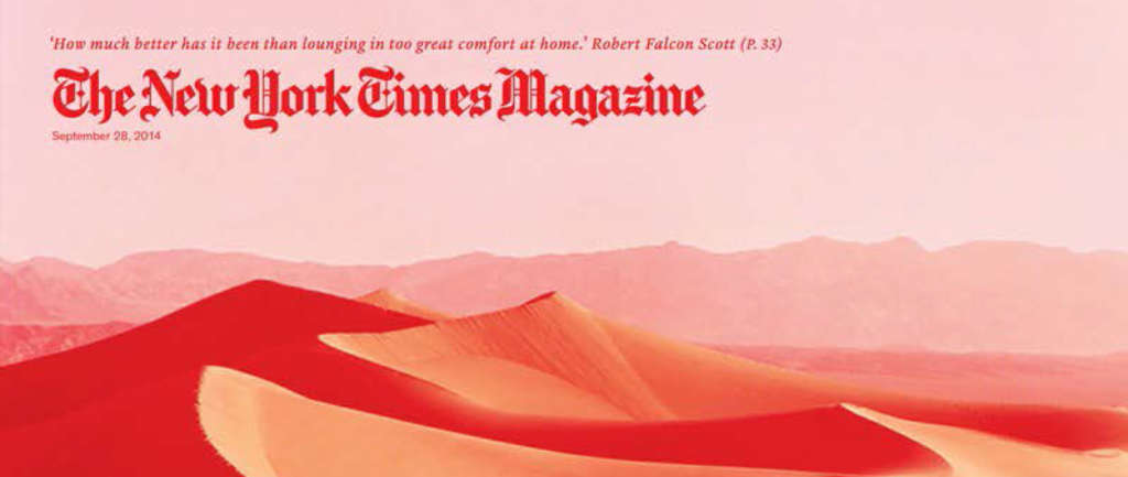 NY Times magazine cover banner