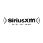 Sirius XM radio station logo black on white